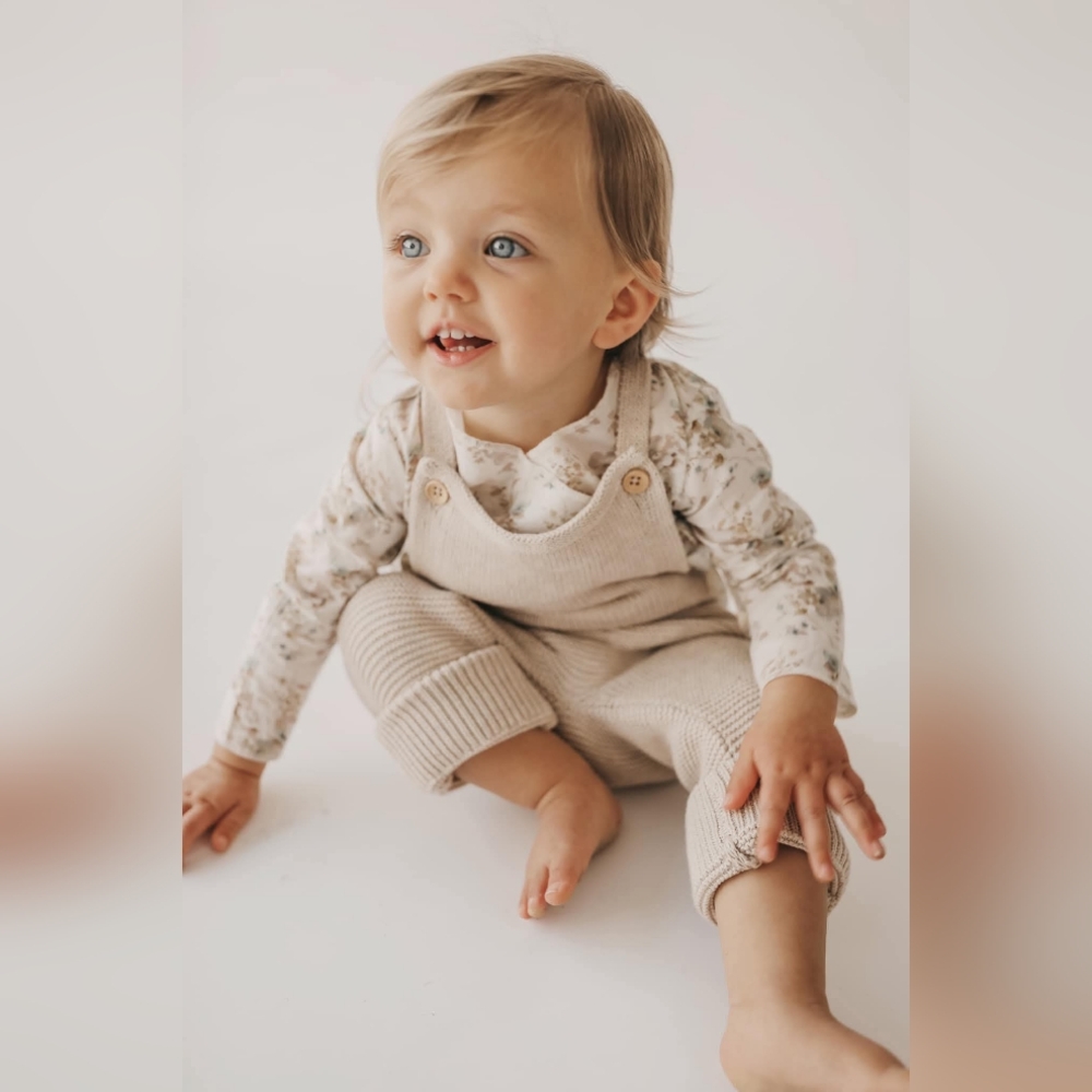 Jamie Kay Alex Romper - Oatmeal Marle 6-12m